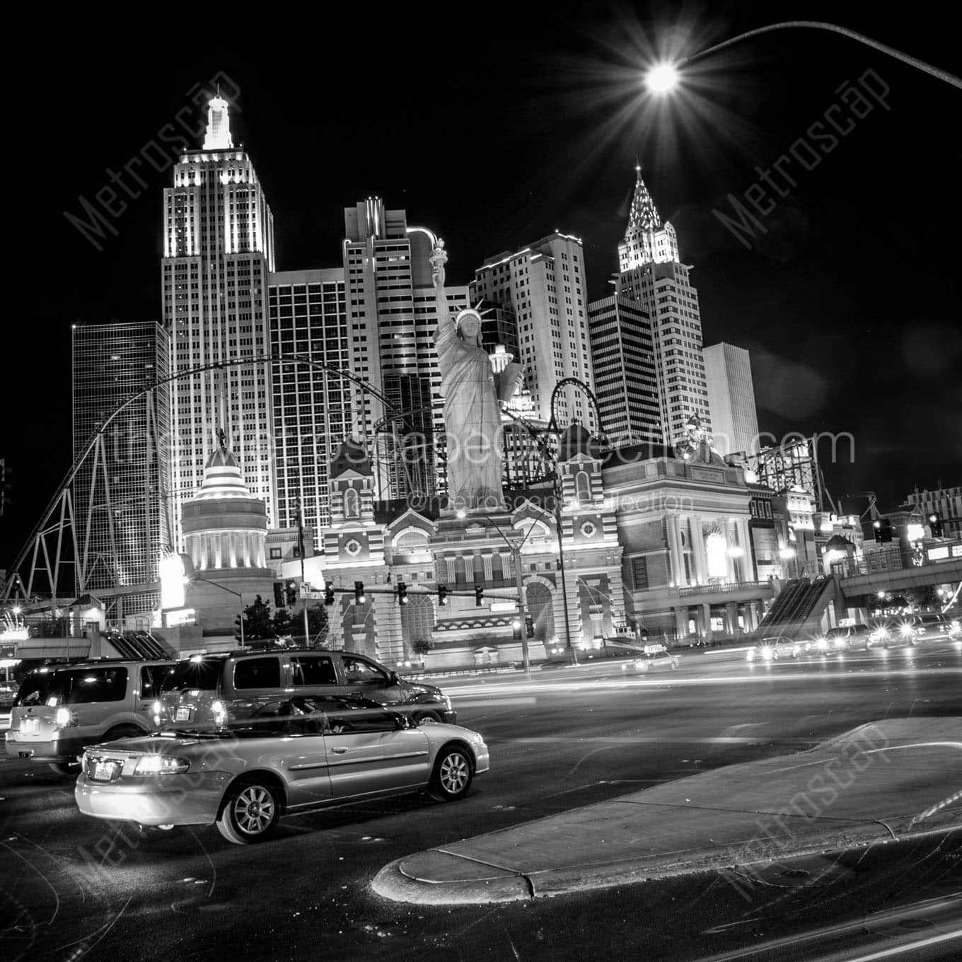 The Las Vegas Boulevard New York Skyline Wall Art square crop