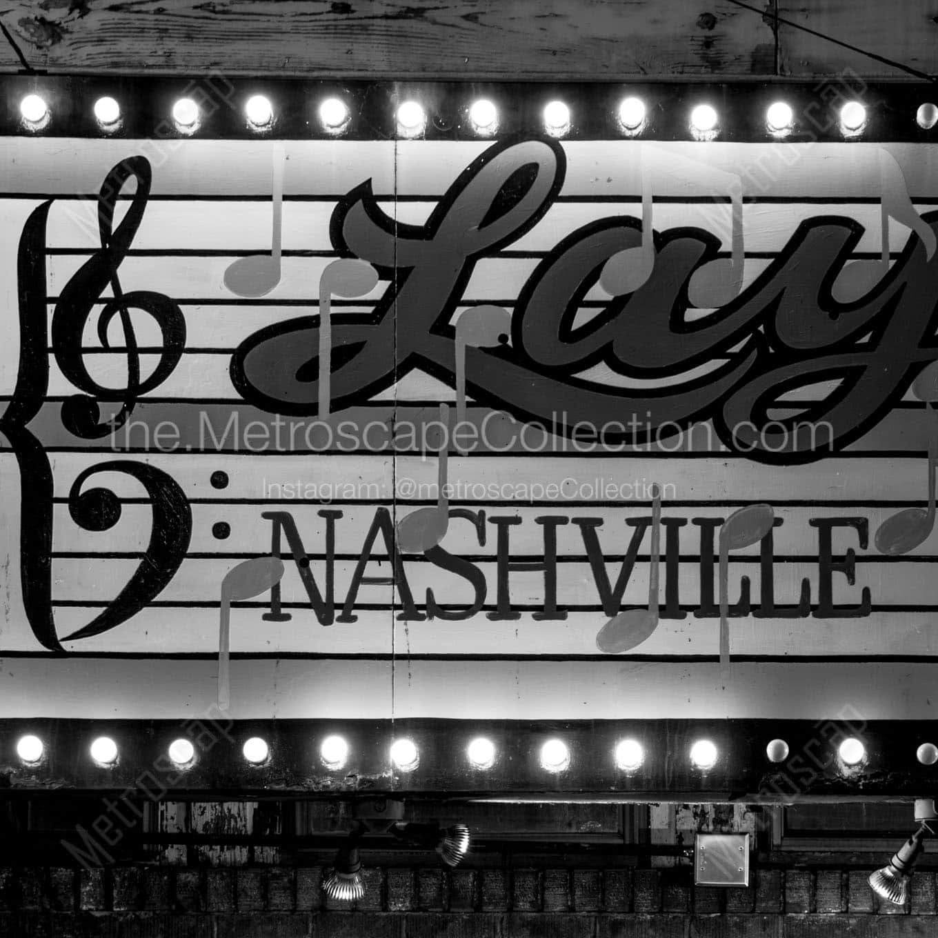 Layla's Nashville Hillbilly Music on Broadway Wall Art square crop