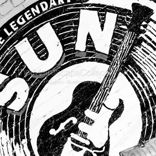 Legendary Sun Records in Memphis -- Memphis Black and White Wall Art