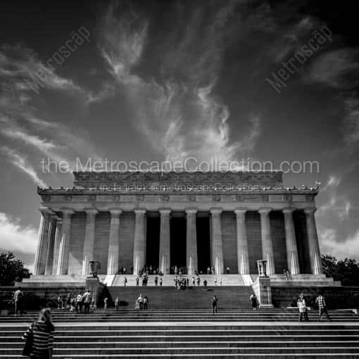The Lincoln Memorial on the National Mall -- Washington DC Black and White Wall Art