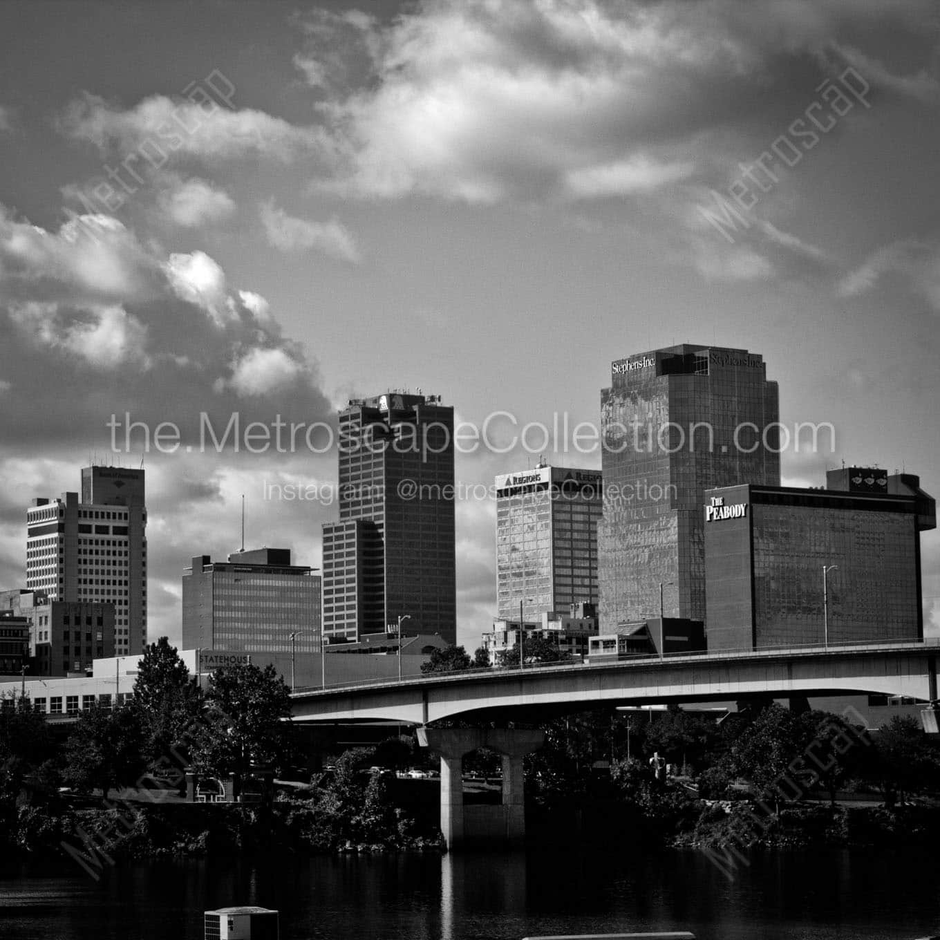 The Little Rock Skyline Wall Art square crop
