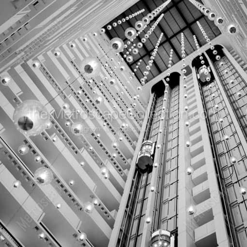The Lobby of the Downtown Nashville Sheraton -- Nashville Black and White Wall Art