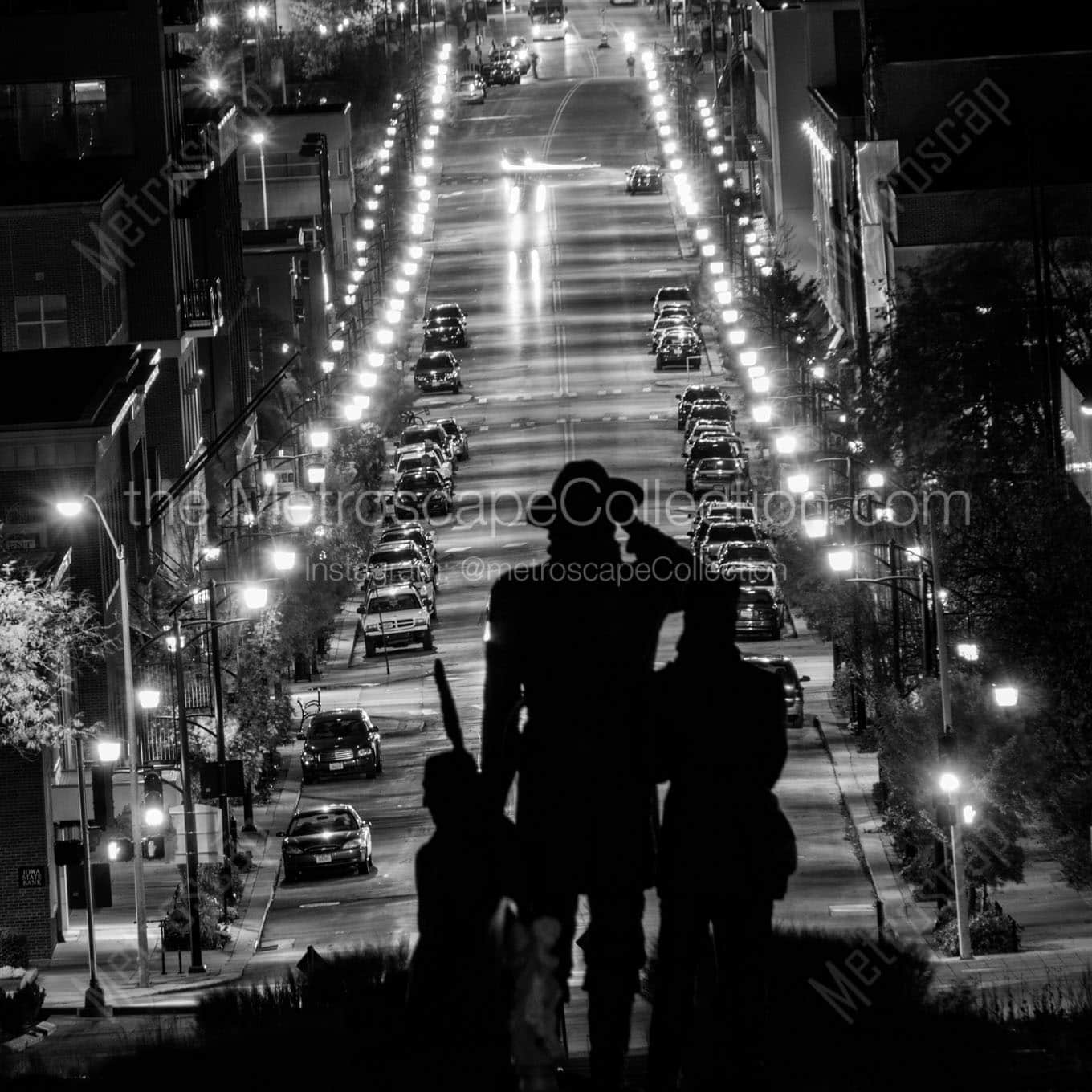 Locust Street in Downtown Des Moines Wall Art square crop