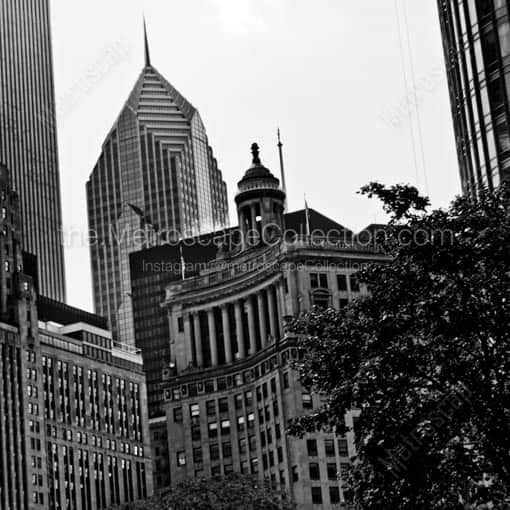 The London Guarantee and Prudential Buildings -- Chicago Black and White Wall Art