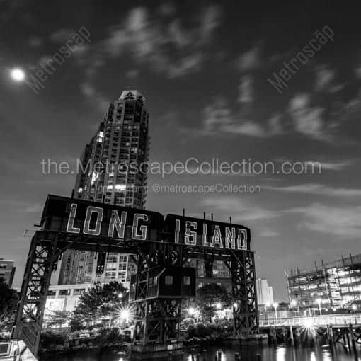The Long Island Ferry Dock -- New York City Black and White Wall Art