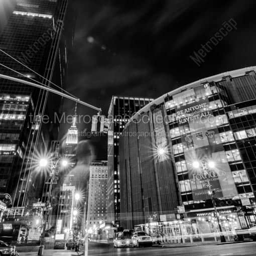 Madison Square Garden and Penn Station -- New York City Black and White Wall Art