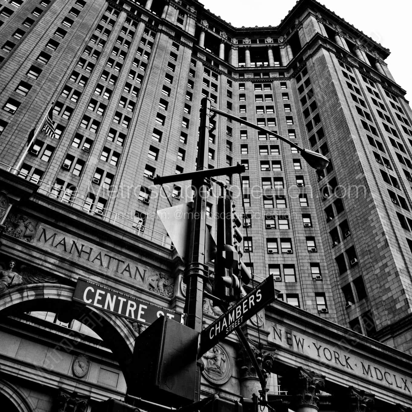 The Manhattan Borough Building at Centre and Chambers Wall Art square crop