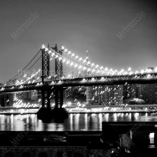 The Manhattan Bridge Over the East River -- New York City Black and White Wall Art