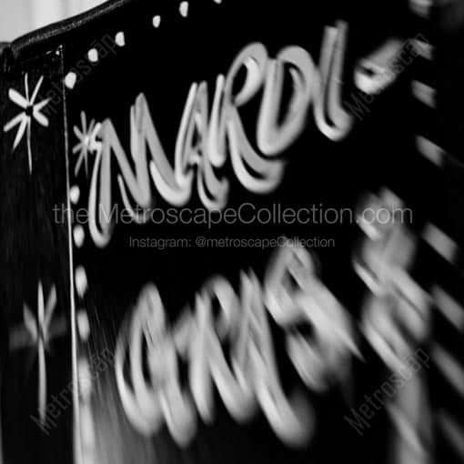Mardi-Gras Murals on St Charles Street -- New Orleans Black and White Wall Art