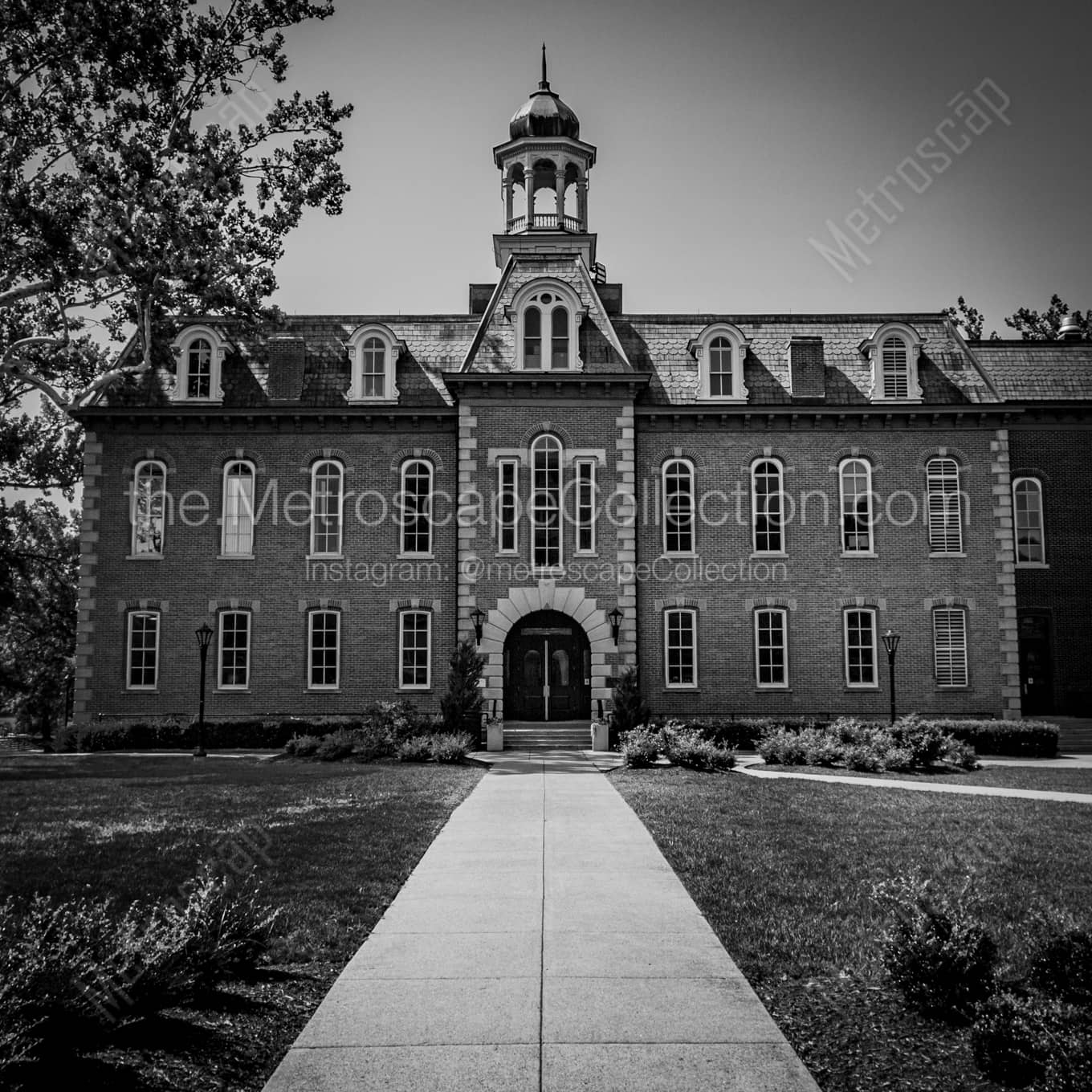 WVU Martin Hall in Woodburn Circle Wall Art square crop