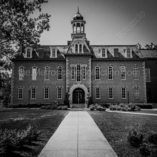 WVU Martin Hall in Woodburn Circle -- Morgantown WV Black and White Wall Art