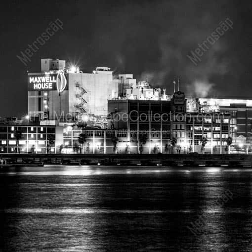 The Maxwell House Factory -- Jacksonville Black and White Wall Art