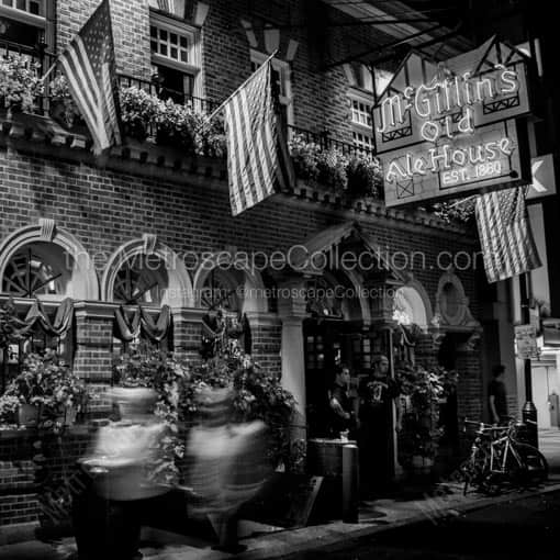 McGillins Old Ale House -- Philadelphia Black and White Wall Art