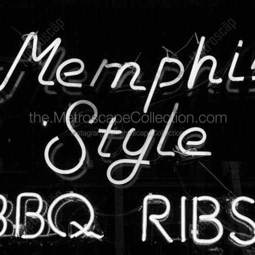 Memphis Style BBQ Ribs -- Memphis Black and White Wall Art