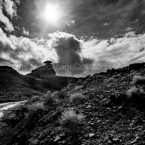 Mexican Hat Utah -- Monument Valley Black and White Wall Art