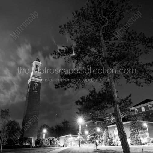 The Miami University Beta Theta Pi Bell Tower -- Oxford Black and White Wall Art