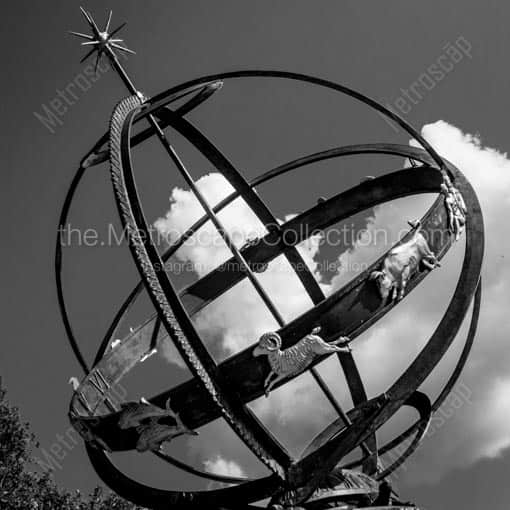 The Miami University Sundial -- Oxford Black and White Wall Art