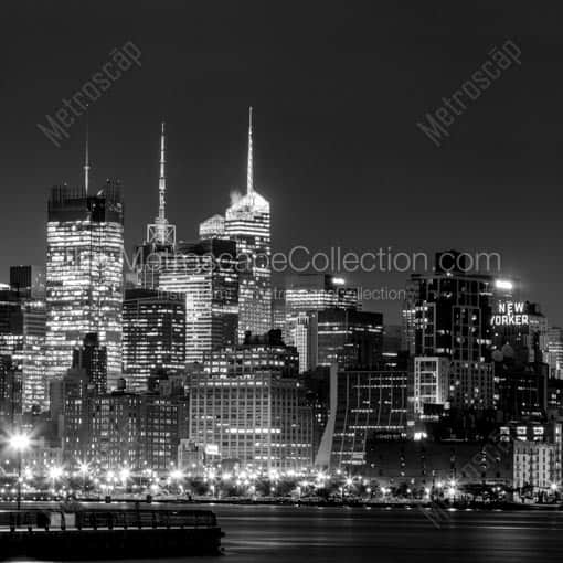 Midtown Manhattan and New Yorker Sign -- New York City Black and White Wall Art