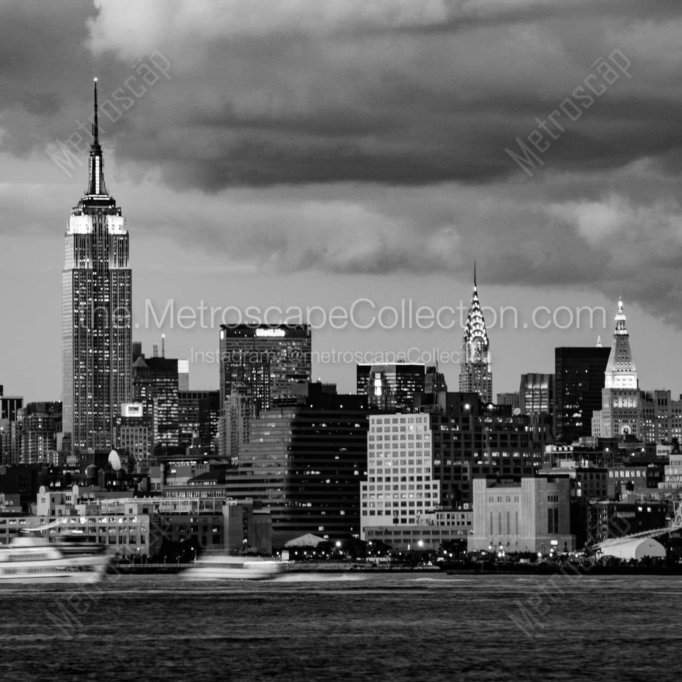 The Midtown Manhattan Skyline at Dusk Wall Art square crop