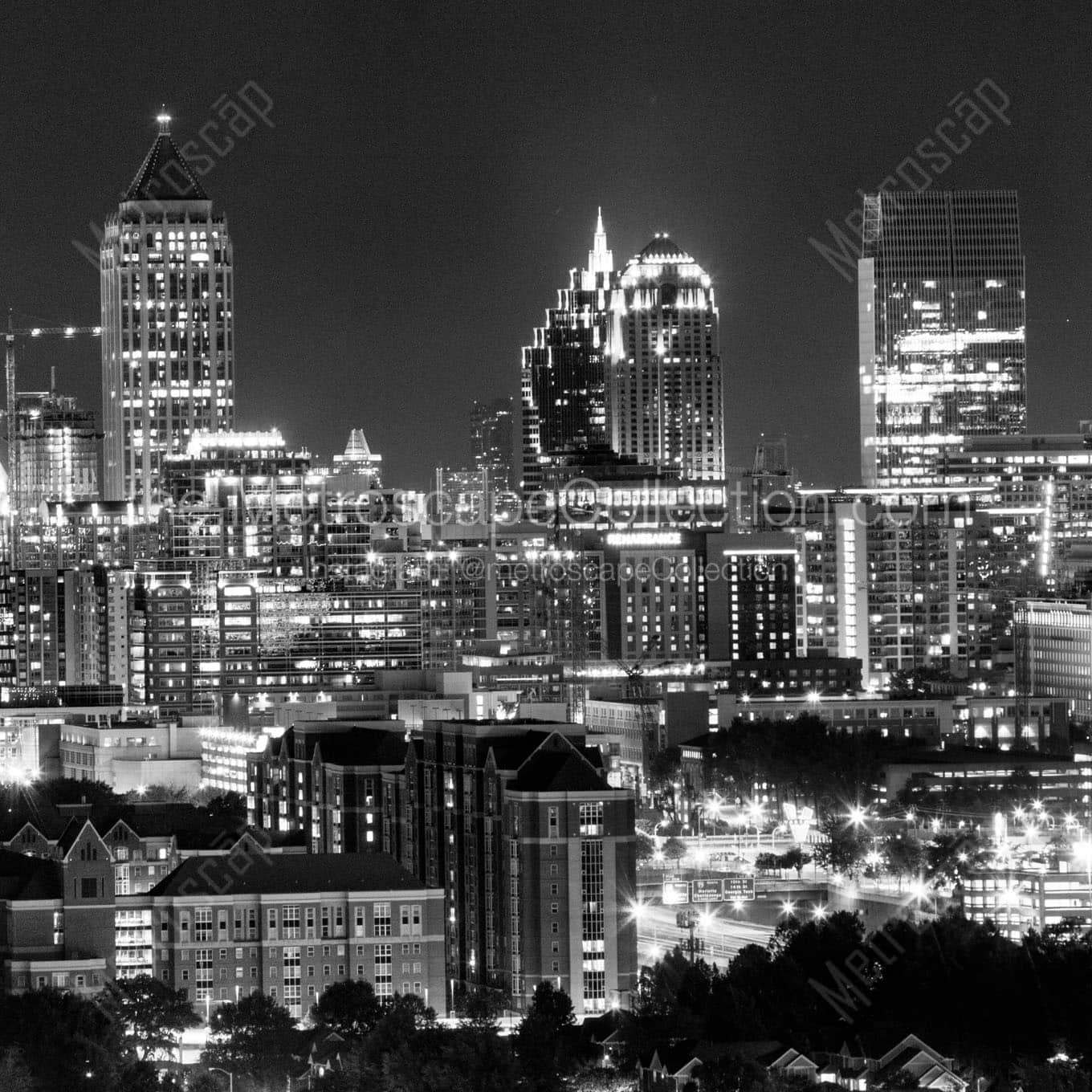 The Midtown Mile at Night Wall Art square crop