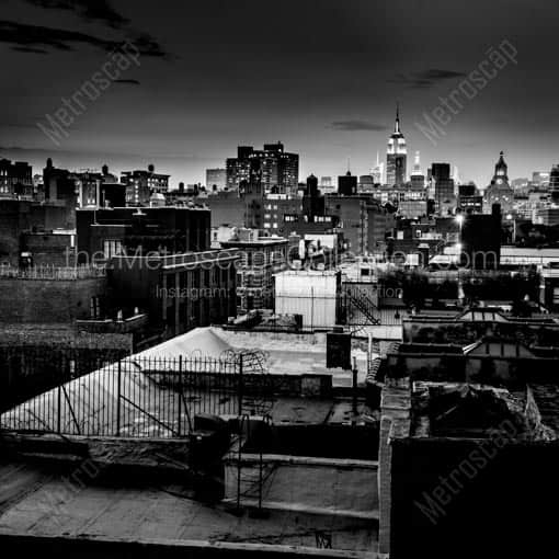 Midtown from Nolita Rooftops -- New York City Black and White Wall Art