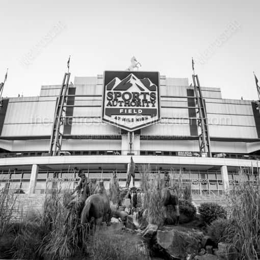 Mile High Stadium -- Denver Black and White Wall Art