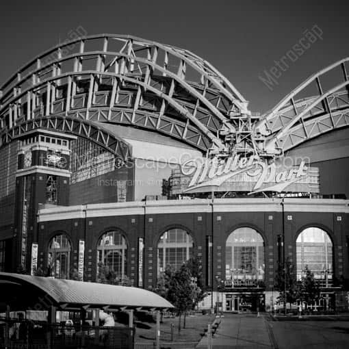 Miller Park Home of the Milwaukee Brewers -- Milwaukee Black and White Wall Art