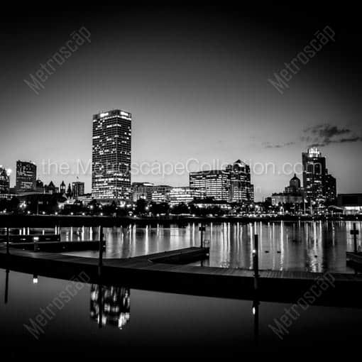 The Milwaukee Skyline -- Milwaukee Black and White Wall Art