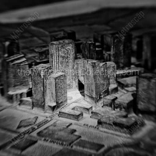 A Miniature Dallas Skyline -- Dallas Black and White Wall Art