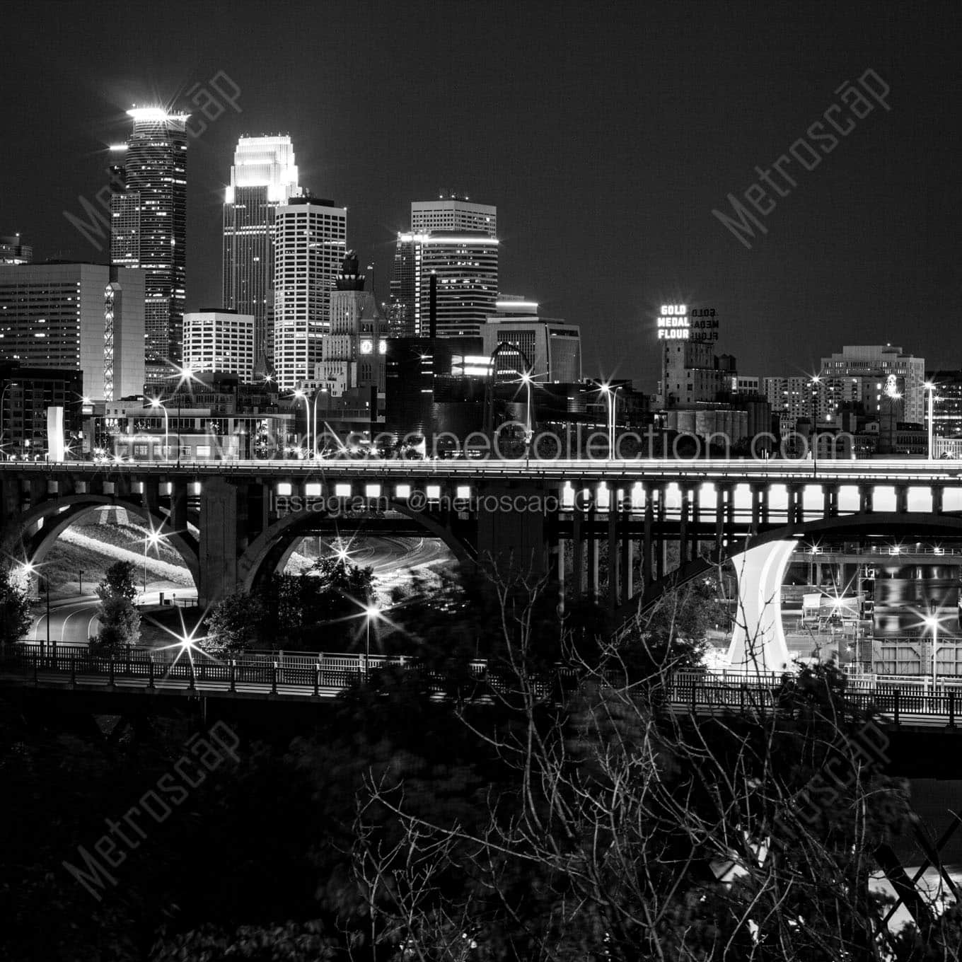 The Minneapolis Skyline from East River Parkway Wall Art square crop