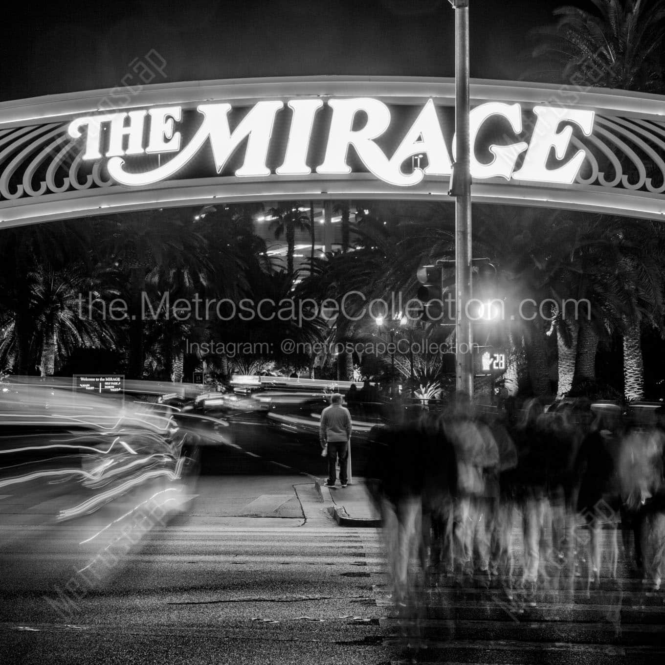 The Mirage Hotel and Casino at Night Wall Art square crop