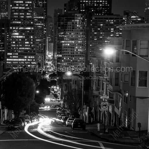 Montgomery Street at Green Street -- San Francisco Black and White Wall Art