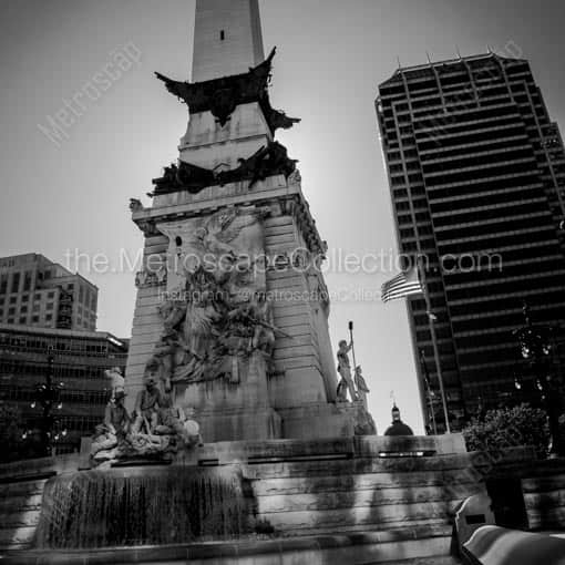Monument Circle -- Indianapolis Black and White Wall Art