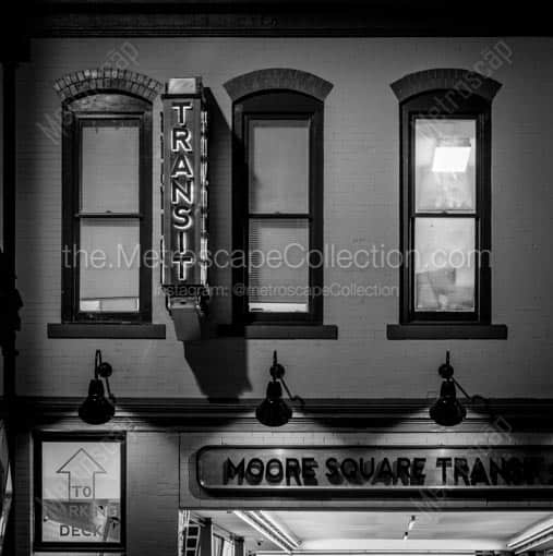 The Moore Square Transit Station -- Raleigh Black and White Wall Art