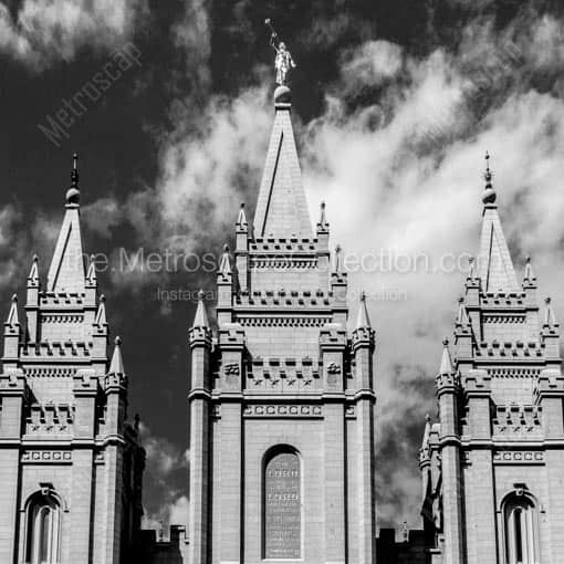 The Mormon Temple -- Salt Lake City Black and White Wall Art