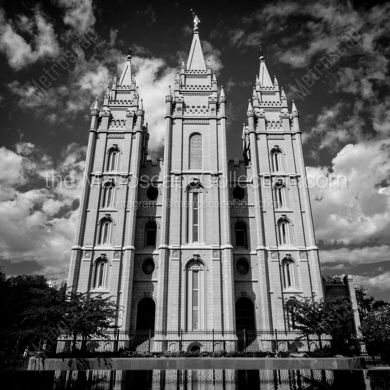 The Mormon Temple and Reflecting Pool Wall Art square crop