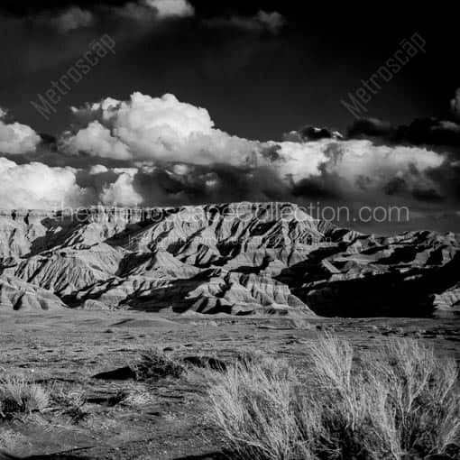 The Landscape Just North of Cameron Arizona -- Monument Valley Black and White Wall Art