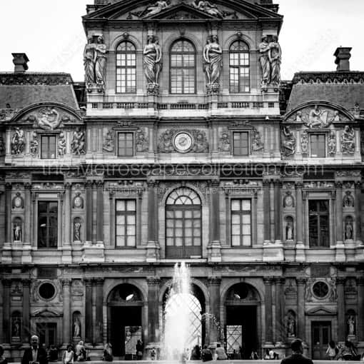 The Musee du Louvre -- Paris Black and White Wall Art