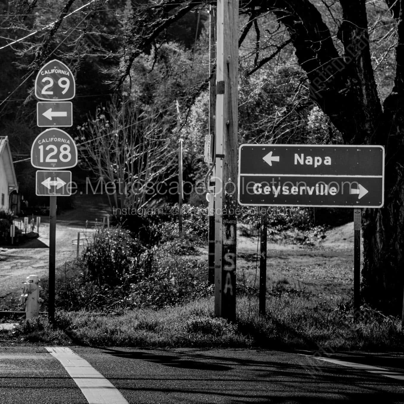 Napa California on CA-29 Wall Art square crop