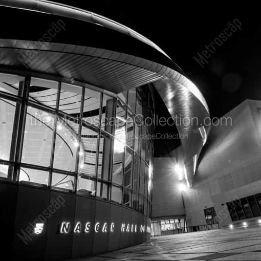 The NASCAR Hall of Fame -- Charlotte Black and White Wall Art