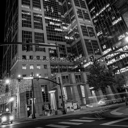 The Downtown Nashville City Scape at Night -- Nashville Black and White Wall Art
