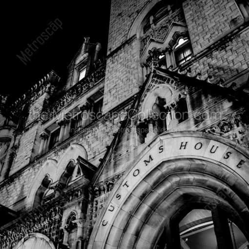 The Gothic Looking Nashville Customs House -- Nashville Black and White Wall Art