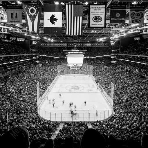 Nationwide Arena from the Upper Bowl -- Columbus Black and White Wall Art