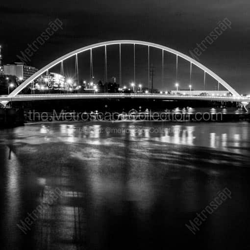 The Neil Smith Bridge over the Des Moines River -- Des Moines Black and White Wall Art