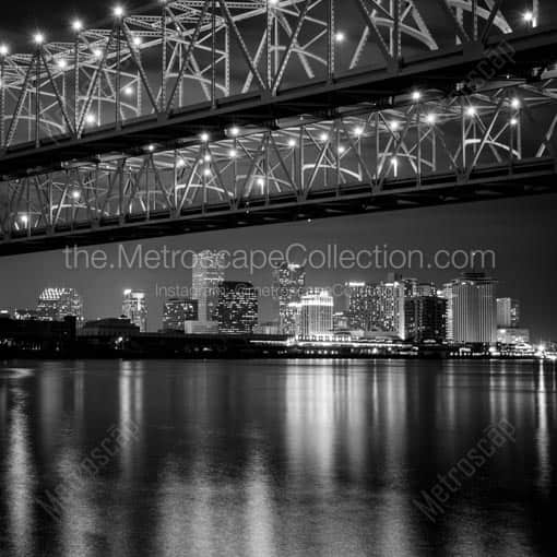 The New Orleans Skyline -- New Orleans Black and White Wall Art