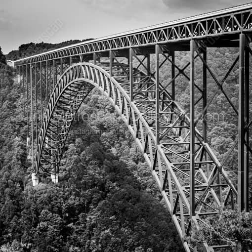 The New River Gorge Bridge -- Charleston WV Black and White Wall Art