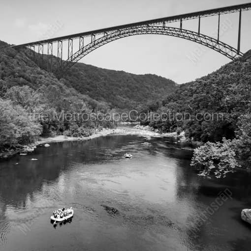 The New River Gorge Bridge -- Charleston WV Black and White Wall Art