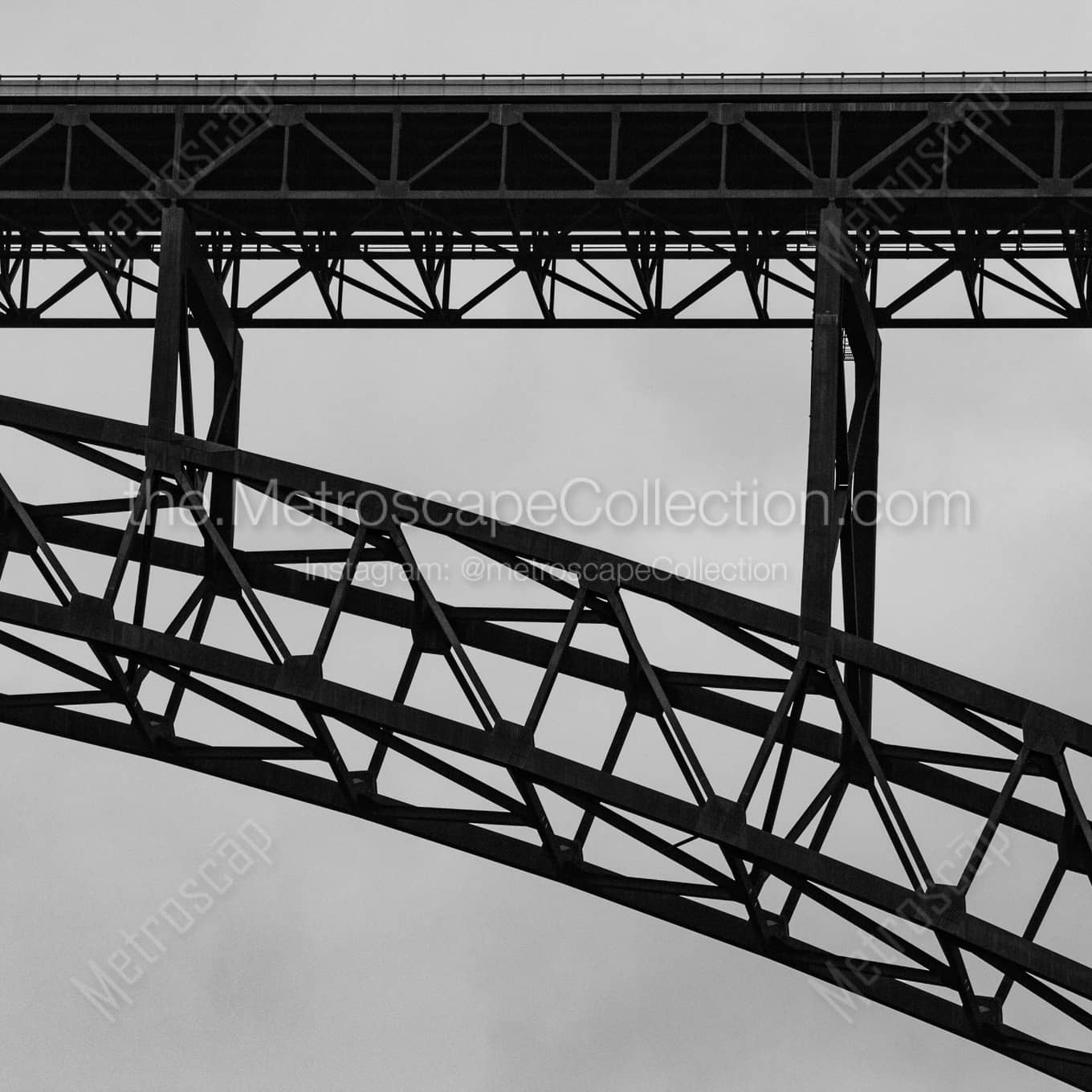 New River Gorge Bridge Support Truss Wall Art square crop