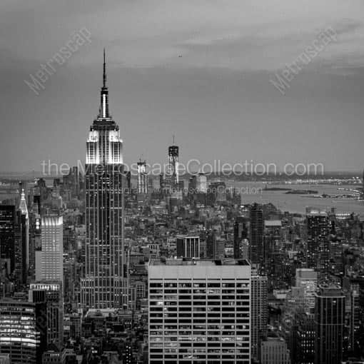 The New York Skyline From Midtown -- New York City Black and White Wall Art