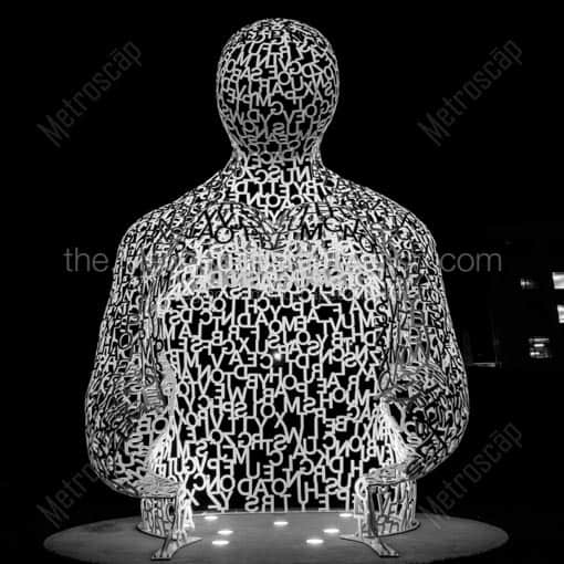 The Nomade Sculpture in Pappajohn Park -- Des Moines Black and White Wall Art